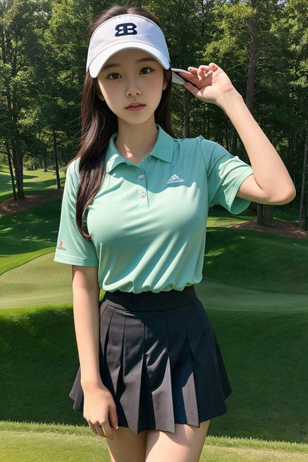 AI魔法秀之球场上朝气蓬勃的高尔夫球女生3