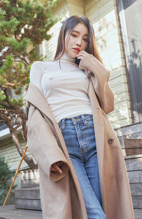 清新女孩LeeSnoww休闲牛仔裤凸点诱惑