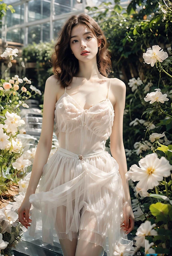 AI魔法秀之花园露出人九头身美女