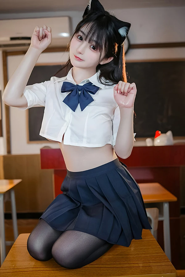 甜美妹子桜井宁宁 JK制服猫耳教室诱惑